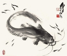 黄胄 鱼乐图 立轴