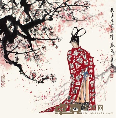 蔡超 人物 镜片 68×68cm