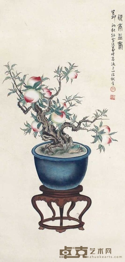 孙雪泥 延年益寿 立轴 49×55cm