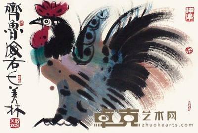 韩美林 大吉 立轴 45×67cm