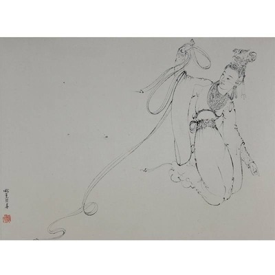 庞薰琹 款 人物 镜片
