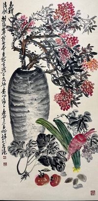 吴昌硕款 清供图