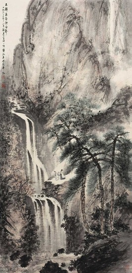 傅抱石 （款） 山水人物 立轴