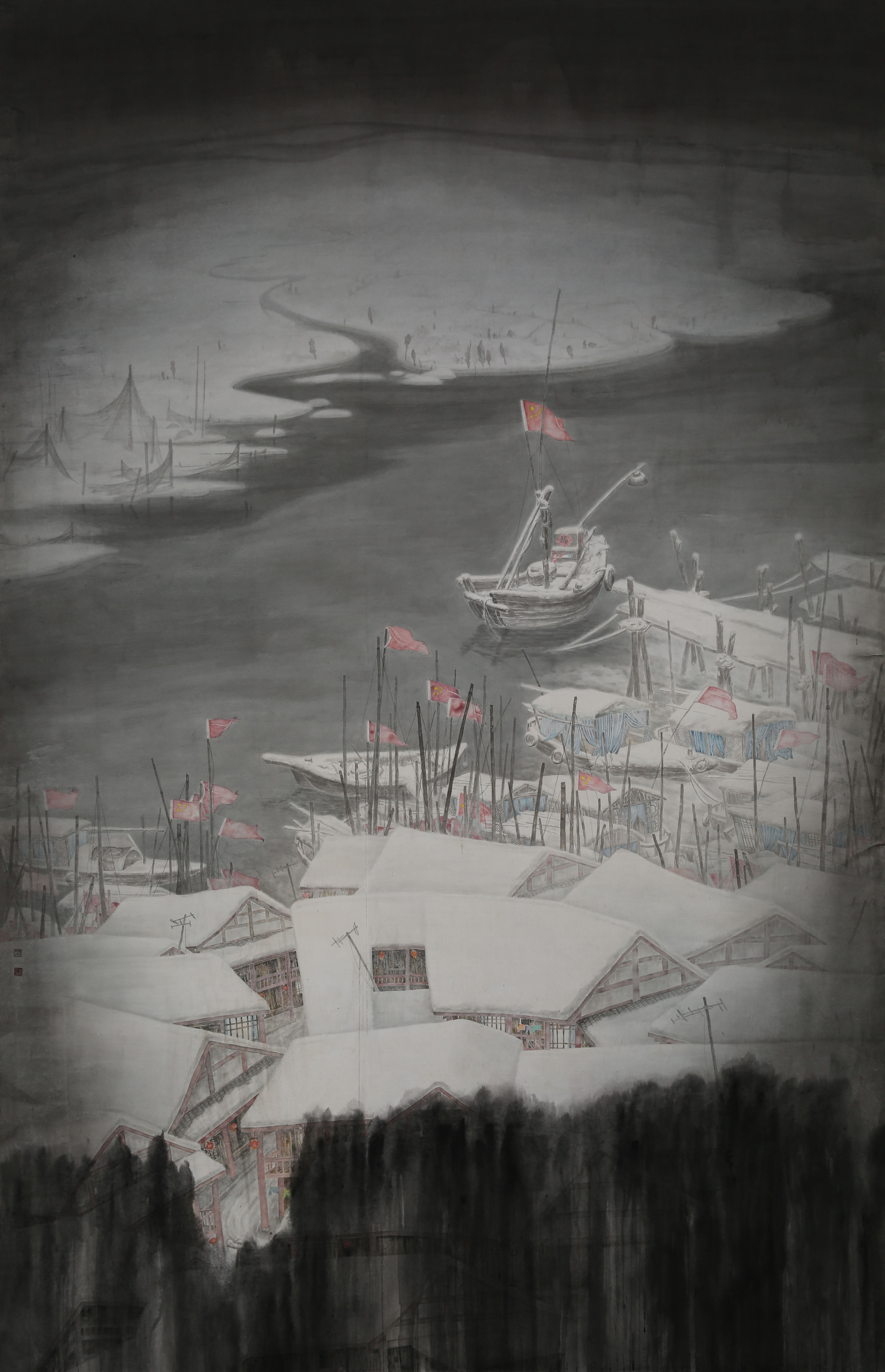 君入梦里雪139cm×215cm，
