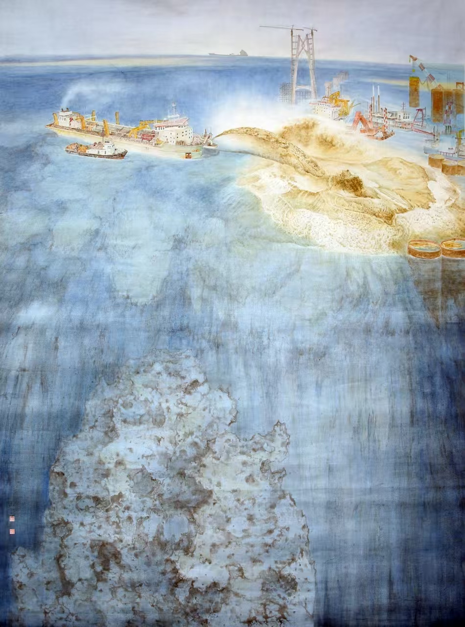 海上盛世，筑建港珠澳大桥138cm×195cm