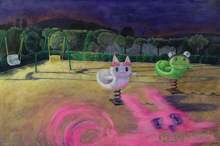 油画棒、色粉笔、丙烯颜料、画布 Oil stick, Pastel, Acrylic, Canvas150 × 100 cm, 2025,