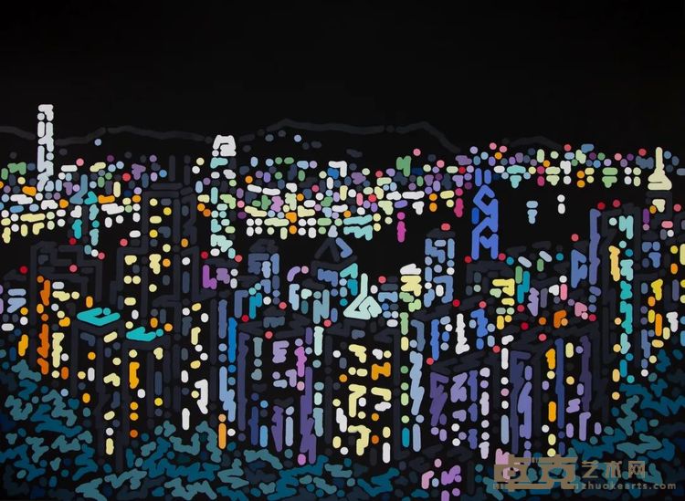 《维多利亚灯光》，布面丙烯，167.6 × 228.6 cm ，2025