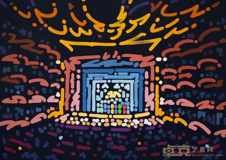 《魔笛》，布面丙烯，114.3 × 162.5 cm，2025