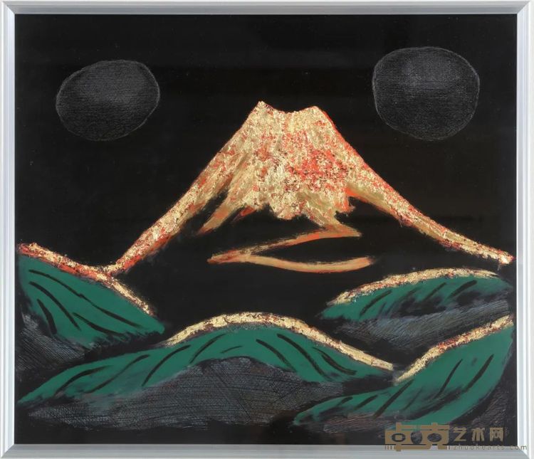 赤堀郁彦 Akabori Ikuhiko旭光富士 Asahi Fuji1985黑漆、彩漆、金箔、玉虫Black Lacquer, Color Lacquer, Gold Leaf, Jade Insect Foil50.5 x 50.5 x 9 cm