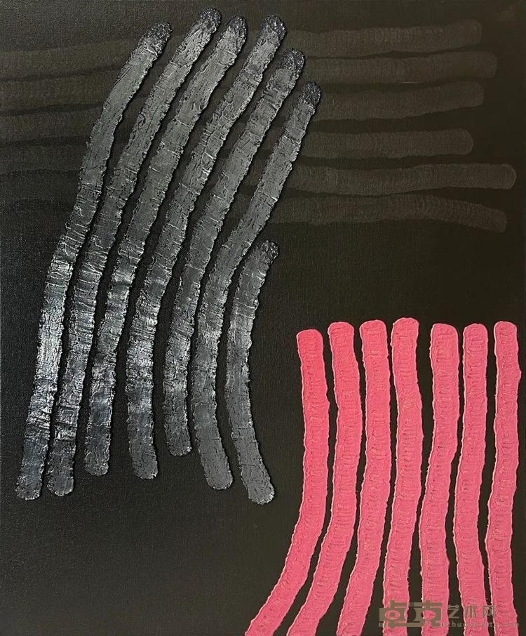 权纯益《线-寻找春天 (3-03)》72.7 × 60.6 cm｜布面综合媒材｜2025