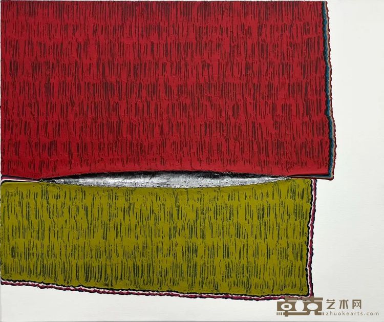 权纯益《隙-积・研 (4-02)》60.6 × 72.7 cm｜布面综合媒材｜2025
