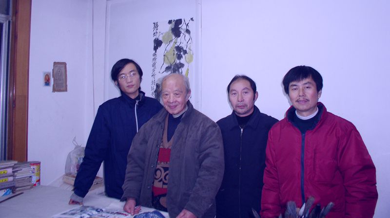 2002（76岁）刘振宇、谢庆华、叶勇、倪永福为先生贺寿 摄于成都北顺街家中