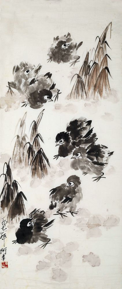 1971《小鸡》92×40 cm