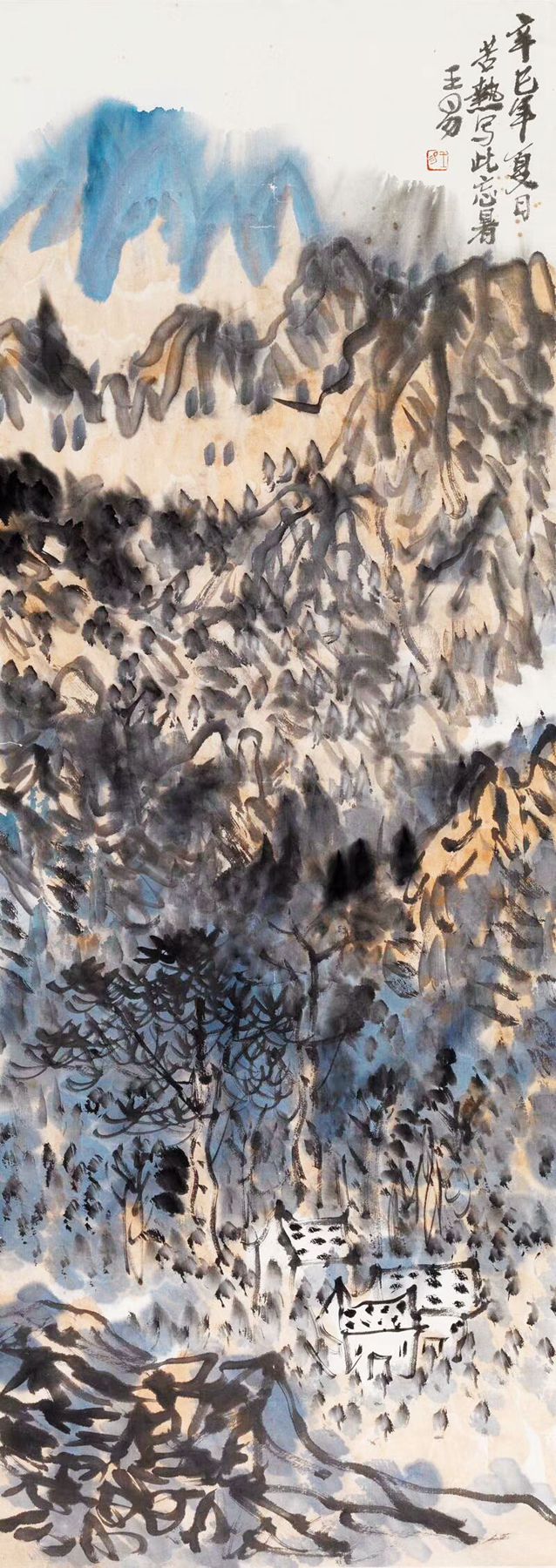 2001 《辛巳年写山水》97x35cm