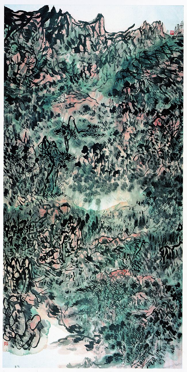 1999  《己卯夏写山水》180×91.5cm