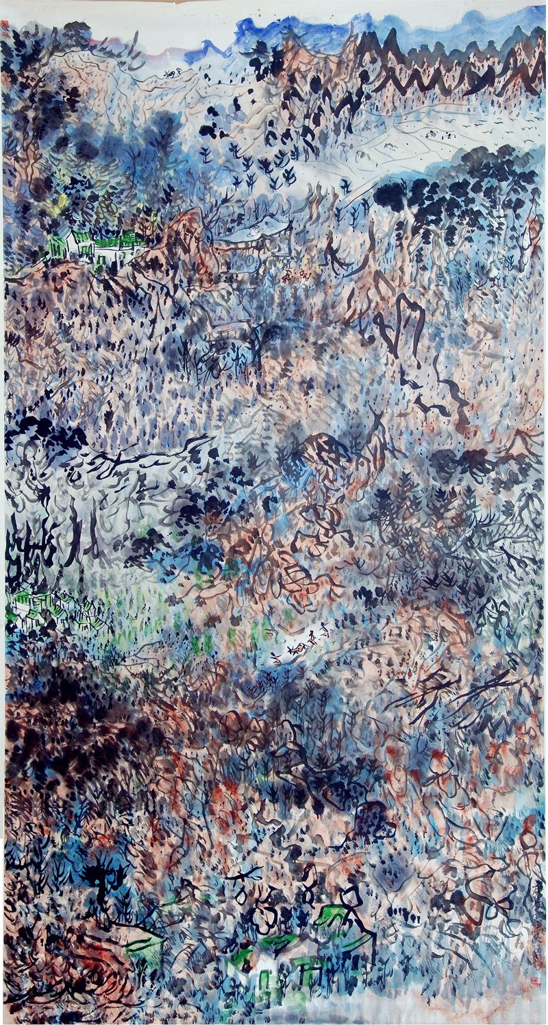 2000 《乱山横翠嶂》198x98cm