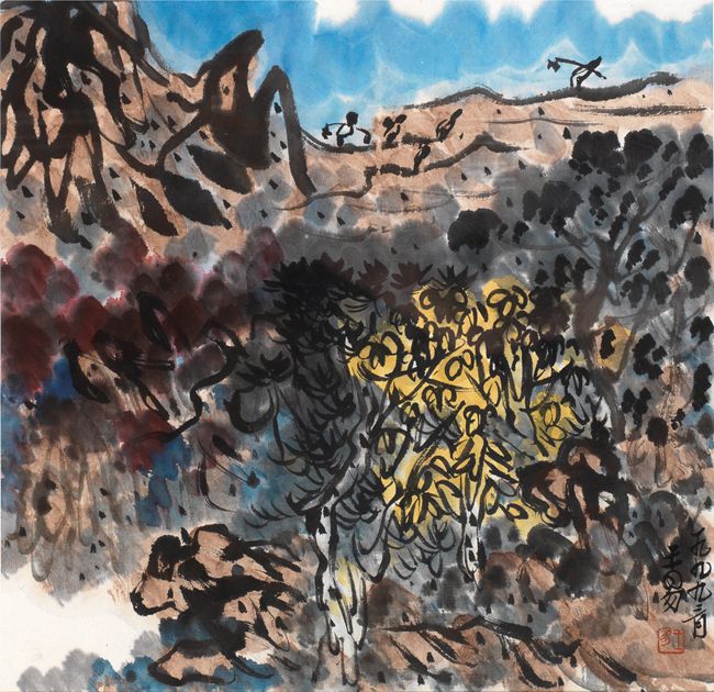 1993 《蓝远山》34x70cm
