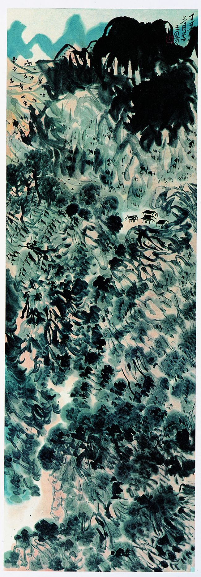 1997 《丁丑三月写山水》100×34cm