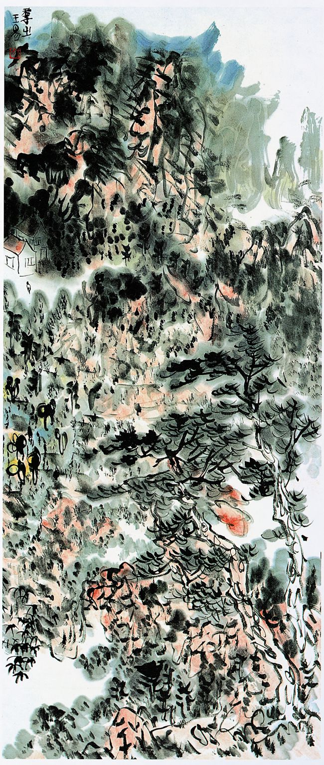 1997 《墨彩山水》90.5×39cm