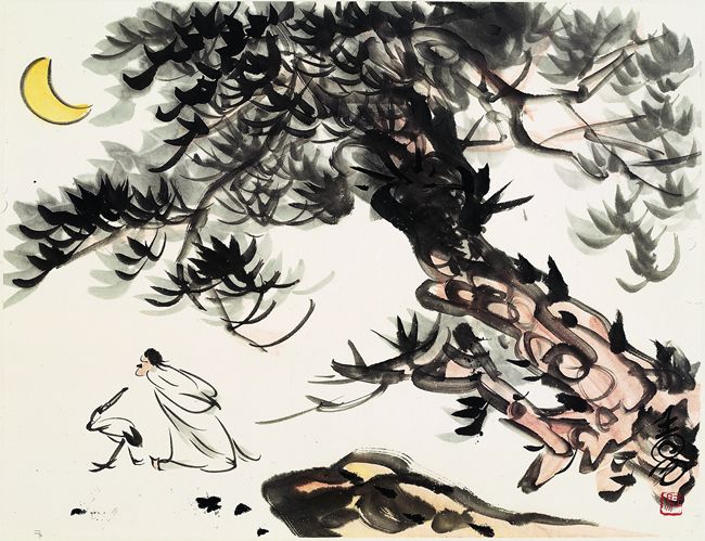 2009 《戴月归》36×38cm