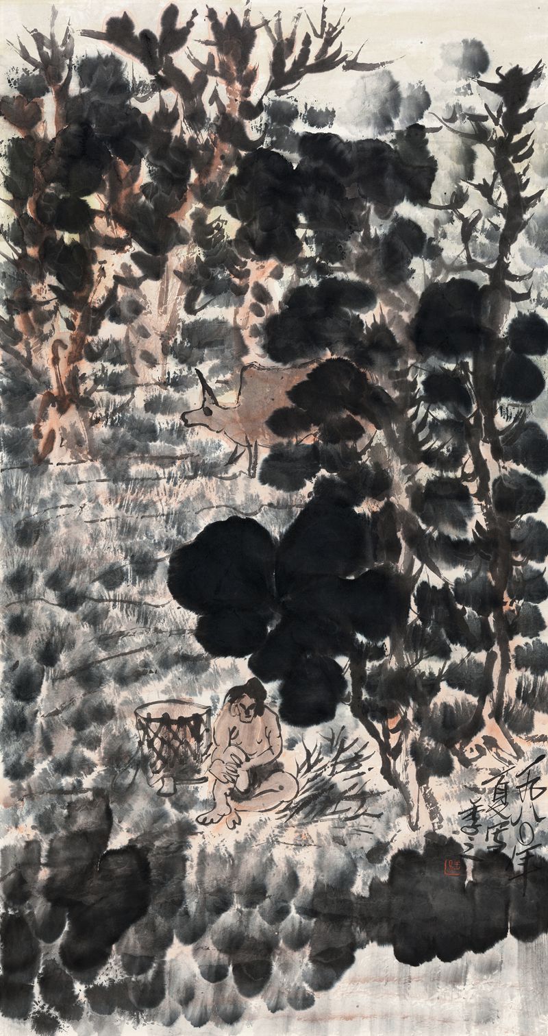 1980 《纳凉图 》 ——中国美术馆藏100x53cm