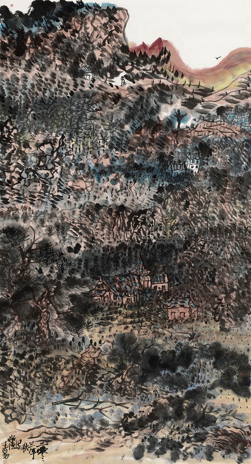 2003《秋山夕照》——中国美术馆藏180X97cm