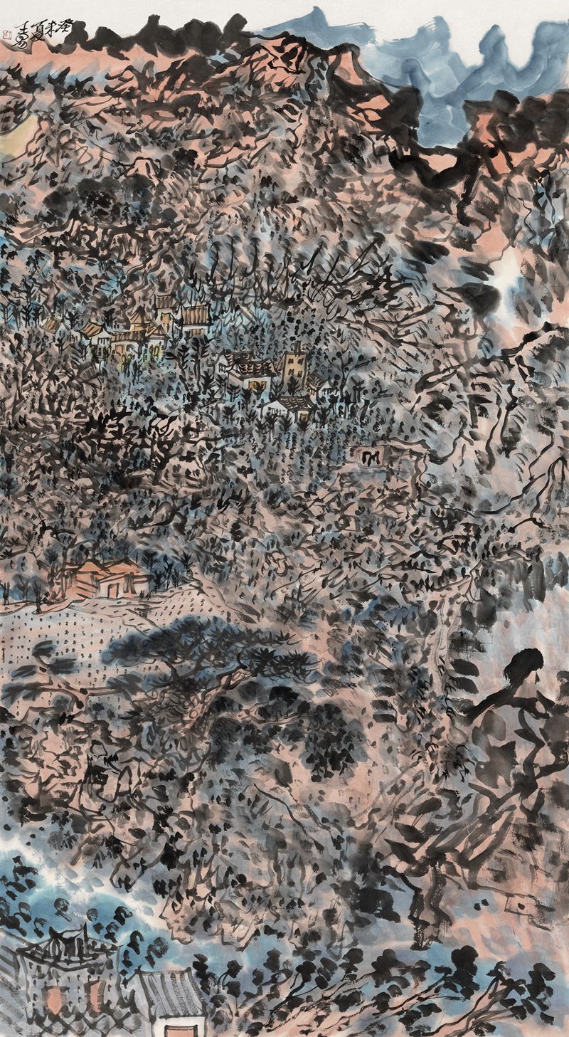 2003 《居高静思》 ——中国美术馆藏180X48cm