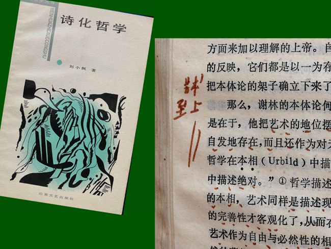 1987（61岁） 《诗化哲学》刘小枫 著 山东文艺出版社1986版 内页多先生勾划。有便签：“生命的内在深度”。1993年重读此书。 文档